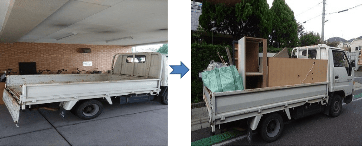 東京都小平市の便利屋で引越しゴミの回収作業