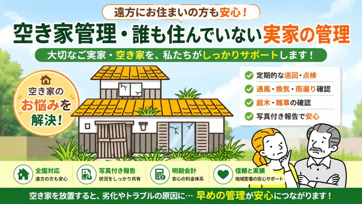 東京や武蔵野市の空き家や実家の管理は片付け者にお任せ下さい！のヘッダーバナー