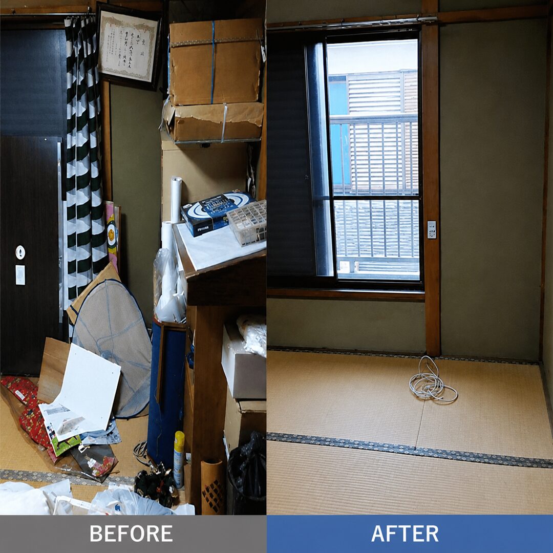 東京都武蔵野市の不用品回収・遺品整理・実家の片付け・空き家整理業者で片付け者のメインページのビフォーアフター