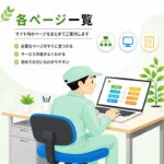 東京都武蔵野市の不用品回収・遺品整理・実家の片付け・空き家整理業者で片付け者の各ページ一覧のイラスト
