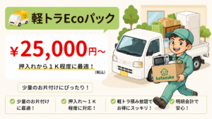 東京の不用品回収・生前整理「終活」・断捨離・遺品整理・実家の片付け・空き家整理業者で片付け者の軽トラECOパックのバナー